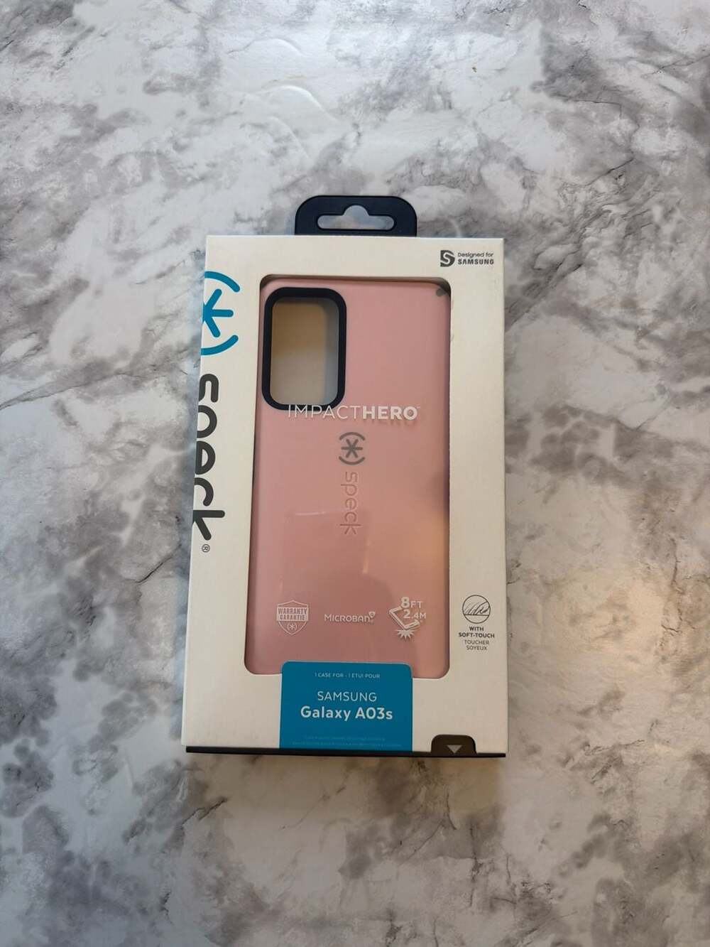 Speck ImpactHero Case for Samsung Galaxy A03s - Rosy Pink/Cathedral Grey